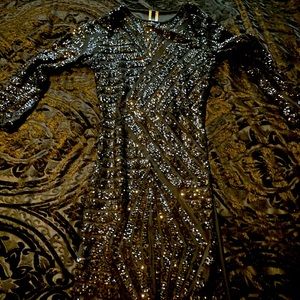 Black Sequins Dress